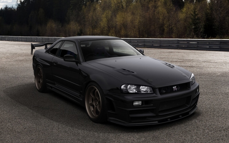 wal, photography, vehicles, nissan, abstract, r, 1080P, art, matte, skyline, gtr, Black, hd, dark, x, cars