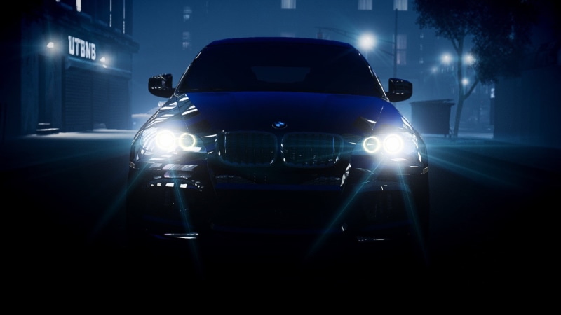 black, hd, cars, car, x, 1080P, x6, headlights, night, lights, bmw