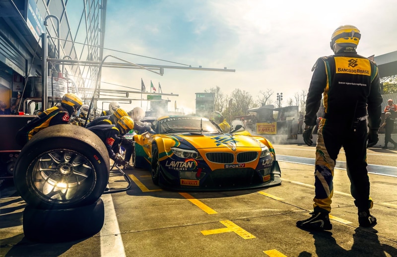 Pit, Yellow, BMW, GT3, black, Brasil, 1080P, Monza, Track, racing, Race, Stop, Car