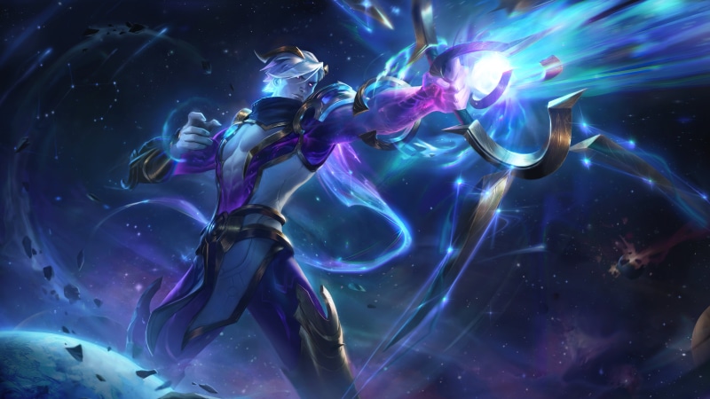Varus (League of Legends), stars, hunter, galaxy, 8K, varus, League of Legends, Cosmic Break, space, Riot Games