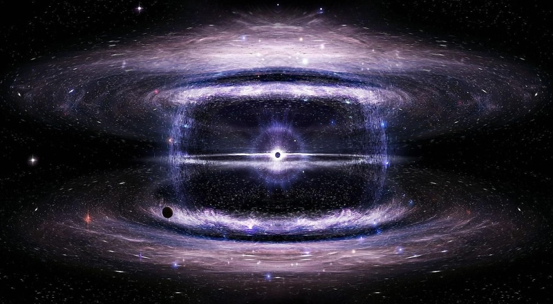 space, circles, black hole, universe, stars, 1080P