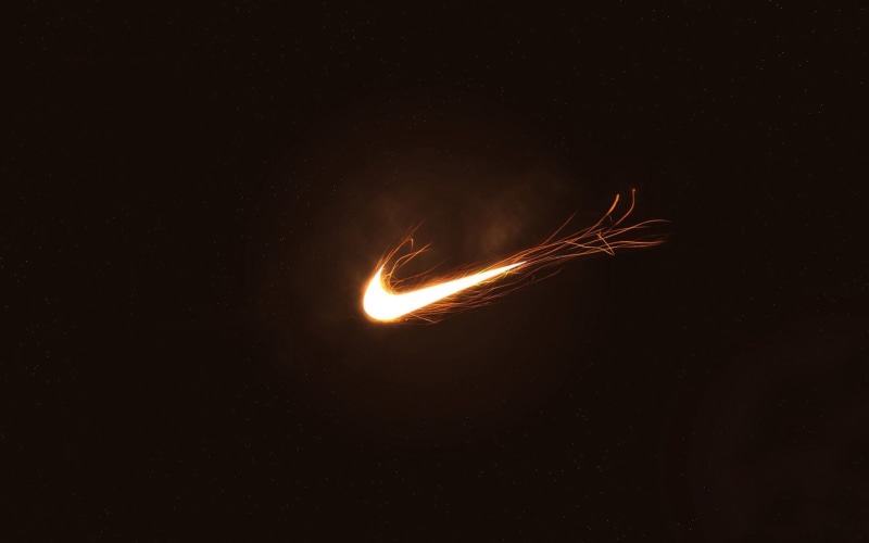 sports, dark, logos, logo, sparks, famous, nike, 1080P, brand, background, dark background, famous sports brand