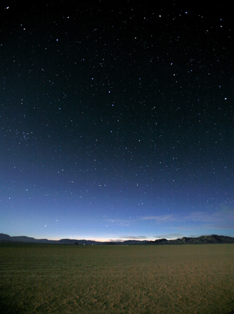 nebula, espace, sunset, planet - Space, field, landscape, star Field, grass field, location, playa, blue, nature, Nevada, Black Rock Desert, constellation
