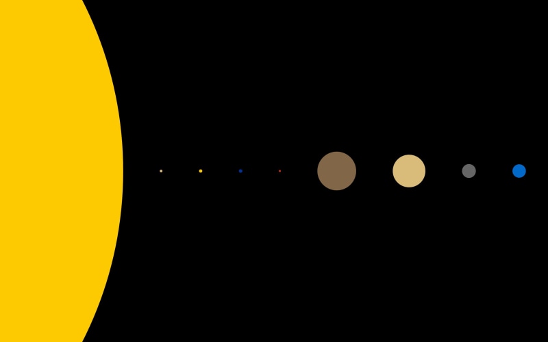 minimalism, 2K, planet, Solar System, artwork