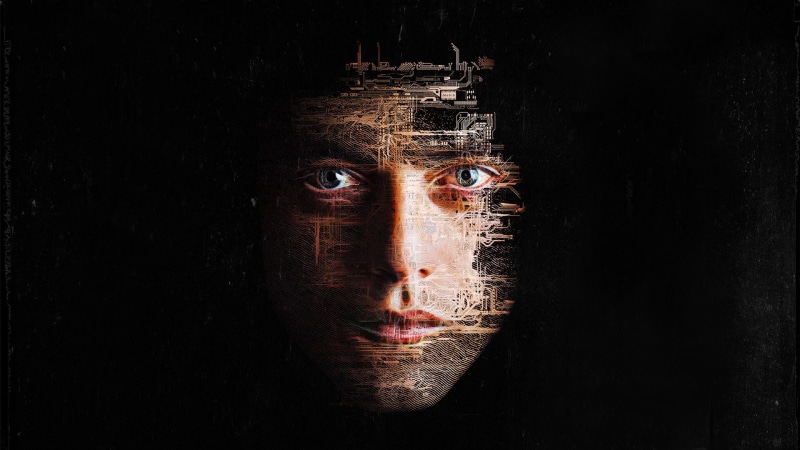 tv series, face, circuits, Rami Malek, black background, Mr. Robot, 1080P