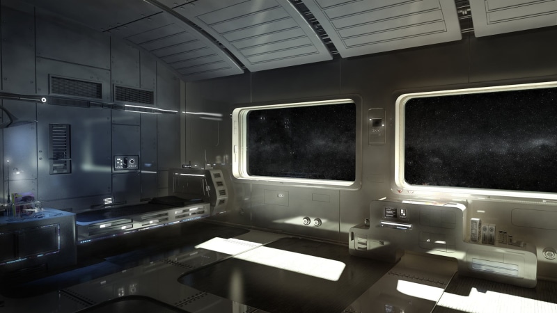 space station, sofa, table, futuristic, science fiction, 1080P, furniture, domestic kitchen, absence, window, space, technology, home interior, rectangular