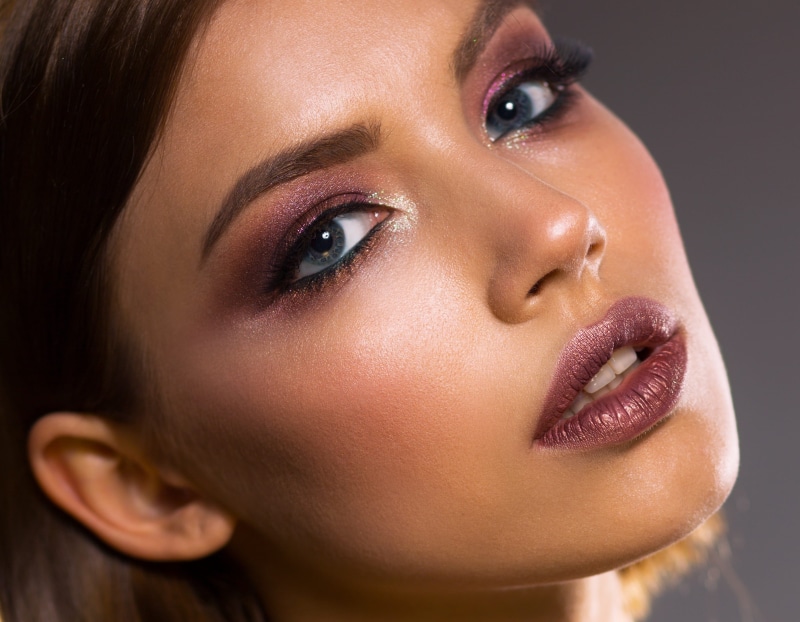 bright, eyeshadow, leather, pink, human body part, one person, grown up, black background, one, wearing, body part, human face, nice, human lips, eyelash