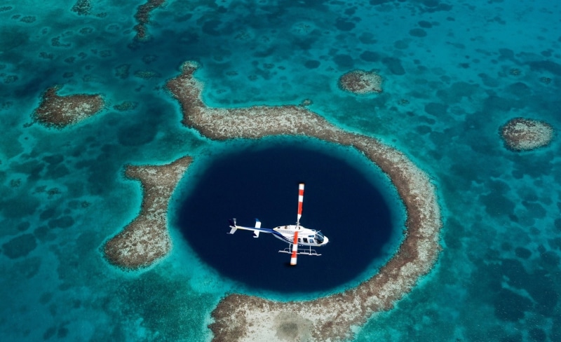 Great, red, aerial view, helicopter, Hole, Travel, digital composite, directly above, holiday, nautical vessel, day, outdoors, white, nature, high angle view