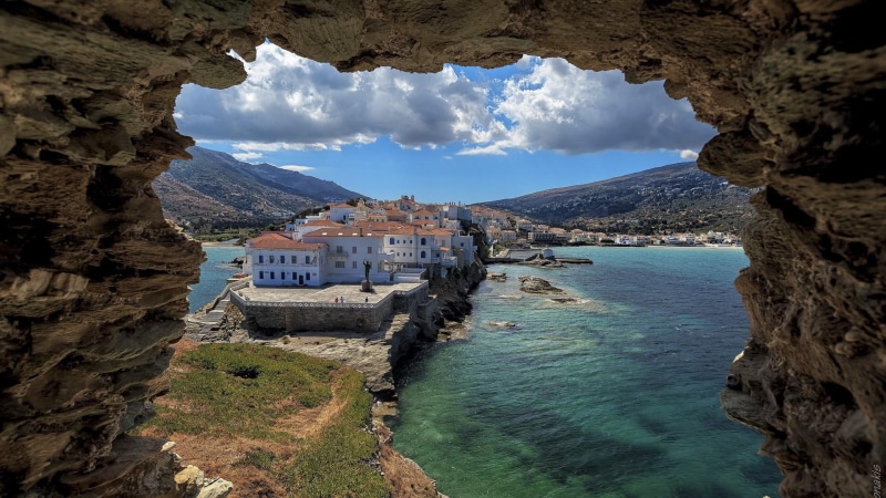 travel, hole, holiday, paleópolis, 1080P, greece, cyclades, europe, island, andros
