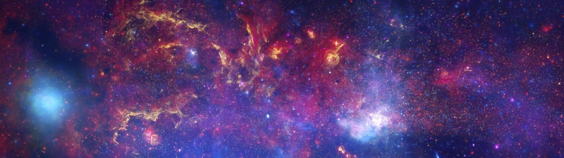 4K, night, no people, glowing, stars, luminosity, red, galaxy, space, nature, purple, colorful, constellation, panoramic, multiple display, illuminated