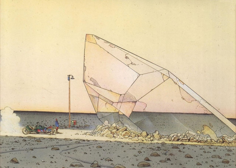 720P, landscapes artwork minerals traditional art moebius diamond crystal french artist, staircase, no people, day, decline, art and craft, flooring, built structure