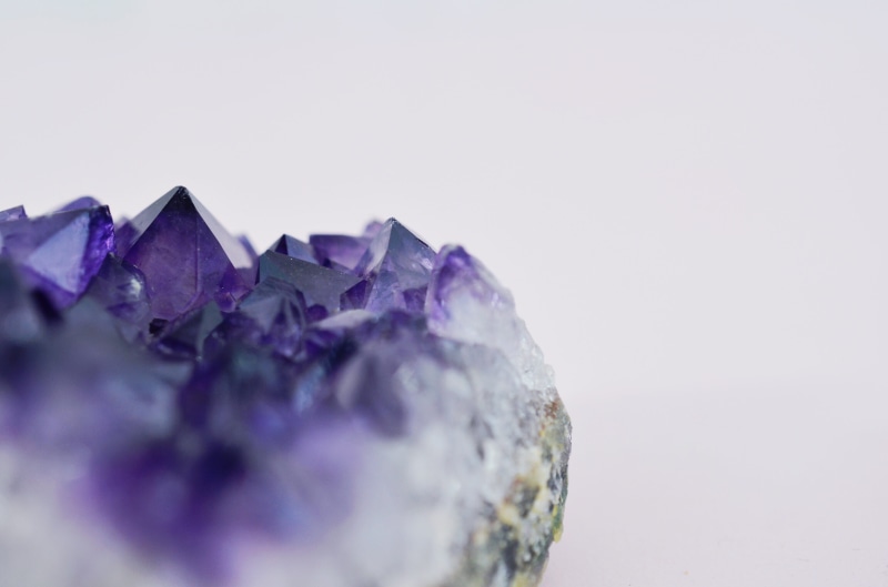 no people, 4K, quartz, close-up, flower, white background, food and drink, geology, cristal, purple, rock, amethyst, indoors, semi-precious gem, copy space