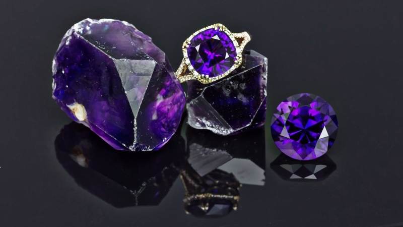 light, reflection, gems, ring, 1080P, Shine, socket, amethyst, cut