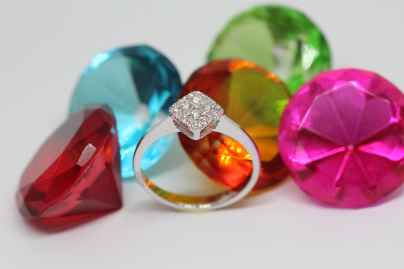 ribbon, group of objects, red, holidays And Celebrations, isolated, ornate, indoors, diamond, precious Gem, clear, personal accessory, jewelry, studio shot
