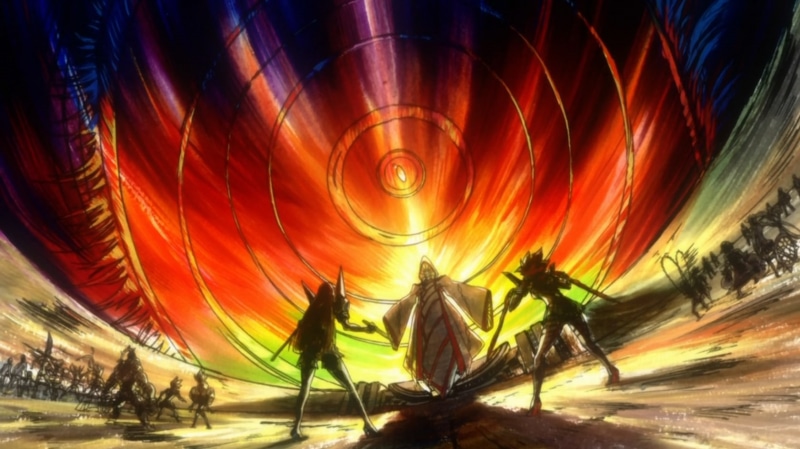 yellow, arts culture and entertainment, architecture, Matoi Ryuuko, no people, day, city, motion, Kill la Kill, close-up, spinning, sky, Kiryuin Satsuki