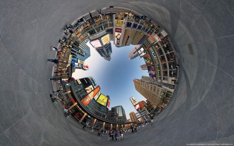 large group of people, cityscape, eye, building, outdoors, 1080P, s, building exterior, fish-eye lens, worm, architecture, view, built structure, women