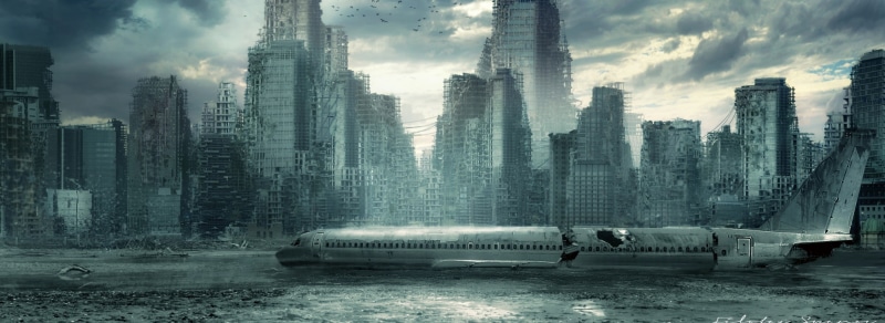 architecture, white, city, day, tree, Fantasy, building exterior, plane, commercial, building, built structure, skyscraper, nature, outdoors
