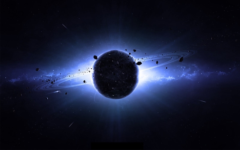 light - natural phenomenon, night, abstract, purple, space art, space, planet, planetary rings, star - space, digital art, 1080P, shiny, sphere