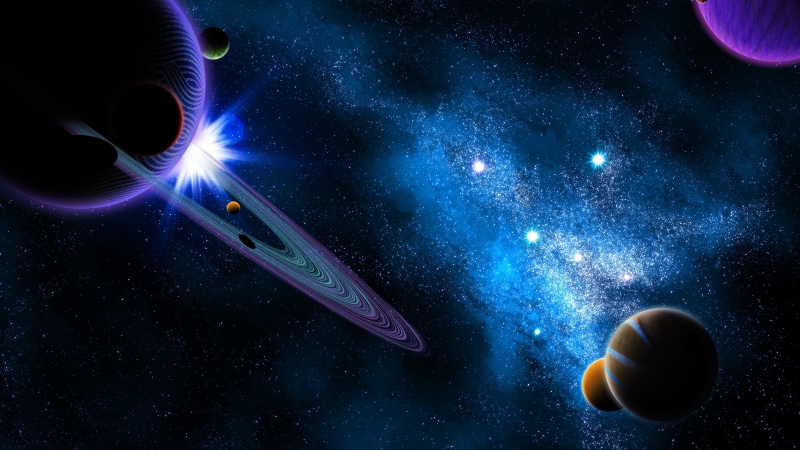 space art, planetary ring, universe, space, ringed planet, planets, outer space, 8k uhd, 8K, galaxy, planet