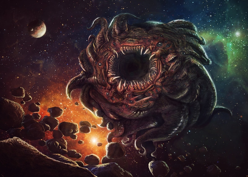 animal wildlife, animals in the wild, outdoors, star - space, Azathoth, marine, illustration, undersea, nature, water, close-up, space, sky, underwater