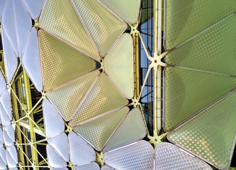 close-up, outdoors, door, metal, unique architecture, input, polygons, doors, profiles, eccentric, protection, day, star, reflection, singular, construction