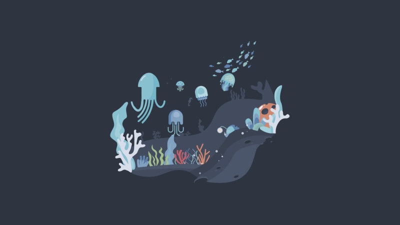artwork, jellyfish, minimalism, 1080P