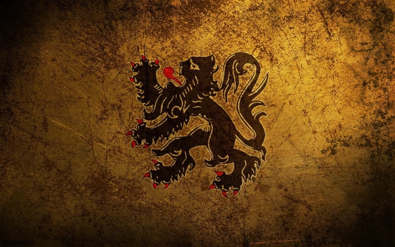 red, flag, illustration, black, monster, lion, belgium, digital art, flanders, 1920x1200, 1080P