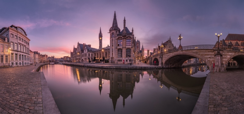 river, building, Ghent, Sergei Aleshchenko, architecture, reflection, Belgium, home, Leie River, bridge, promenade, The River Leie, 2K, Graslei Quay