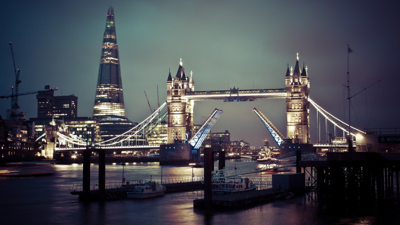 nature, skyscraper, lights, sky, travel destinations, nautical vessel, 4K, river, lighted, building exterior, night, no people, connection, architecture