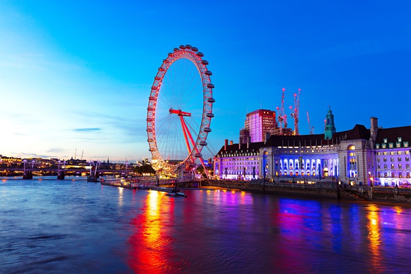 nightlife, londres, cityscape, tower bridge, reflection, amusement park, daniil, sky, ferris wheel, daniil vnoutchkov, contrast, sunrise, ferries wheel