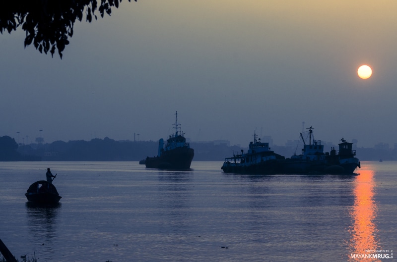 real people, Kolkata, sailing, sky, ship, outdoors, silhouette, scenics - nature, sea, sun, sunset, travel, nature, 4K, beauty in nature, transportation