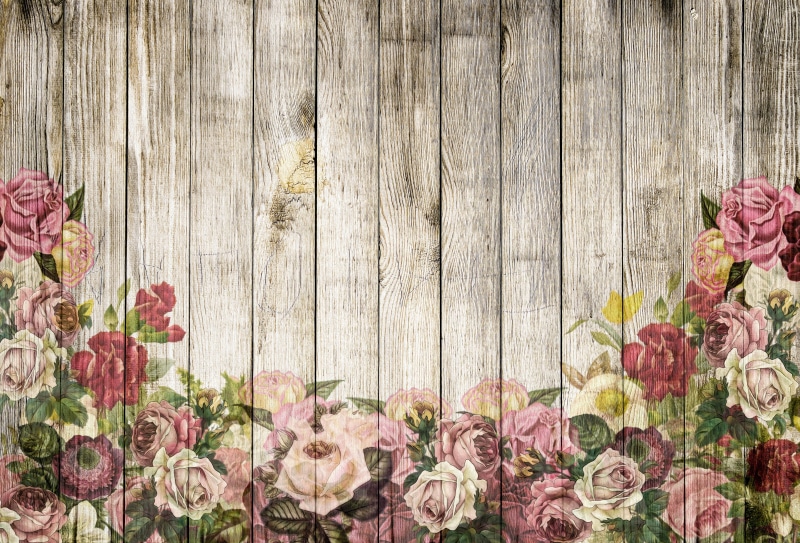 5K, roses, background, wood