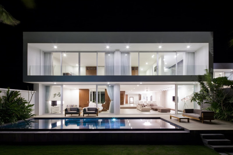 swimming pool, mansions, interior, house, architecture, 1080P, luxury, modern