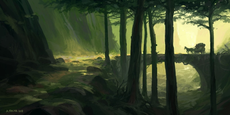 trunk, artwork, environment, forest, tree, streaming, 1080P, digital art, growth, beauty in nature, tranquil scene, land, outdoors, bamboo - plant, scenics - nature