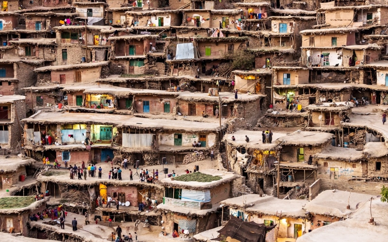 people, history, town, building exterior, house, Iran, nature, building, full frame, incidental people, architecture, crowd, day, high angle view, large group of people