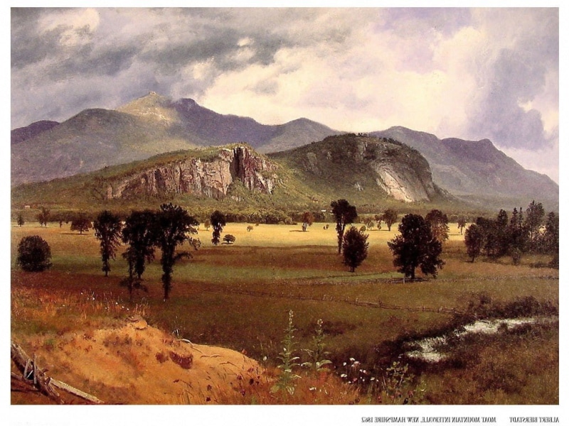 tranquility, mountain, day, mountain range, outdoors, no people, tranquil scene, land, field, landscape, albert bierstadt landscape painting classic art