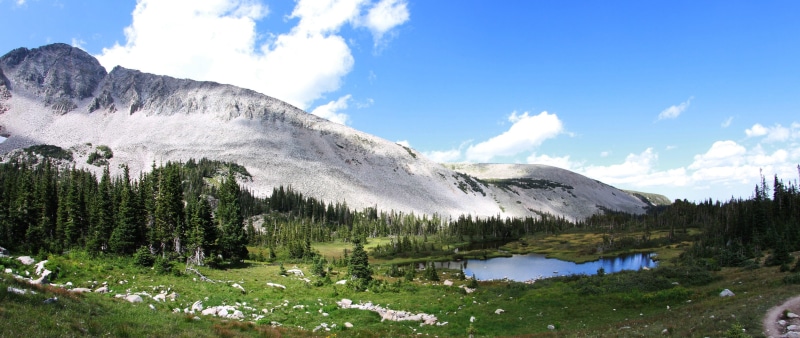 field, outdoors, cold temperature, scenics, snowcapped mountain, day, nature, hike, blue lake, tree, pinaceae, plant, pine tree, color Image, extreme Terrain