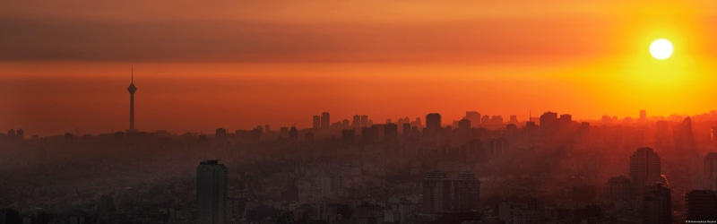 travel destinations, skyscraper, building exterior, no people, landscape, city, sun, sky, city life, Iran, 4K, nature, outdoors, urban skyline, sunlight
