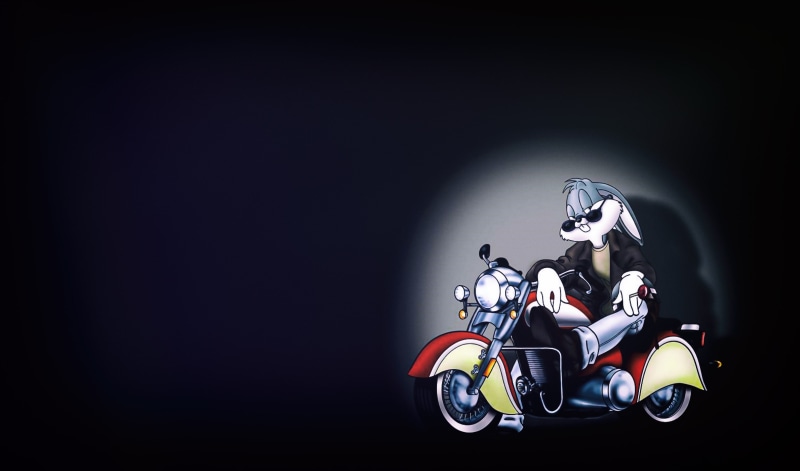 4K, Motorcycle, Looney Tunes, Bugs Bunny, Cartoon, Rabbit