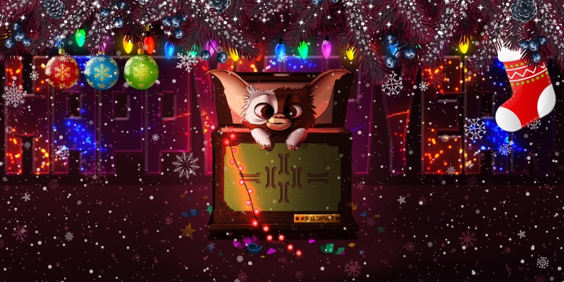 Winter, Mood, Gizmo, Christmas, Tree, Snowflakes, Snow, Christmas decorations, Christmas toys, Gremlin, Holiday, madeinkipish, Happy New Year, 4K, Art