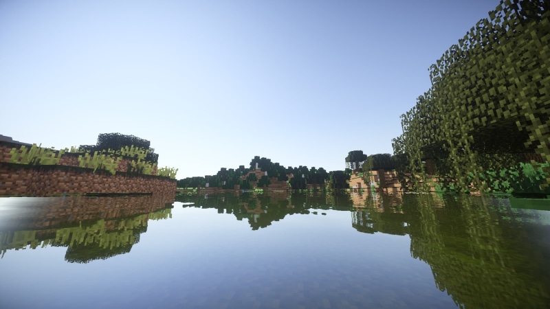 water, gameplay, scenics - nature, waterfront, outdoors, tree, screenshot, tranquility, Minecraft, built structure, day, building exterior, Sun, sky, no people