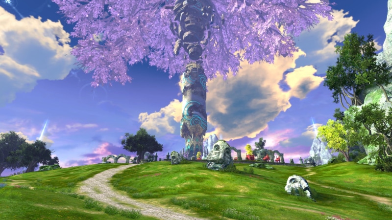 near, beauty in nature, Tera Rising , building exterior, grass, landscape, field, green, growth, 1080P, outdoors, arch, video games, activity, built structure