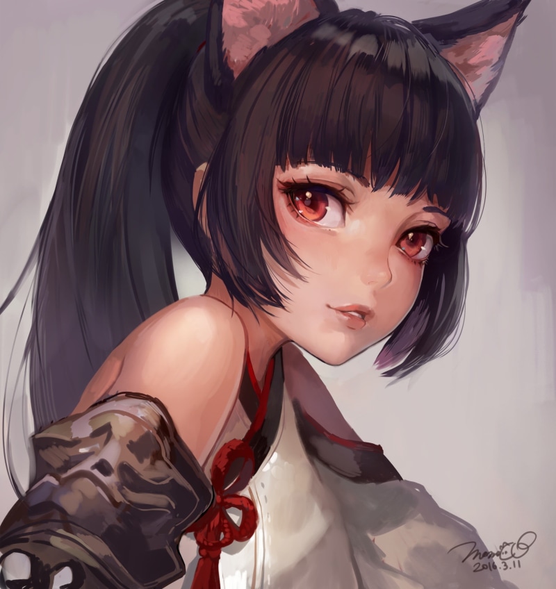beauty, outdoors, beautiful woman, animal ears, young women, females, young adult, front view, clothing, nekomimi, Tera online, real people, cat girl, make-up