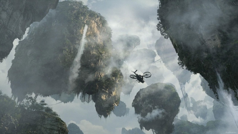 mid-air, Nature, Helicopter, sky, flying, Cloud, transportation, land, environment, mode of transportation, air vehicle, aerial view, Floating Island, scene