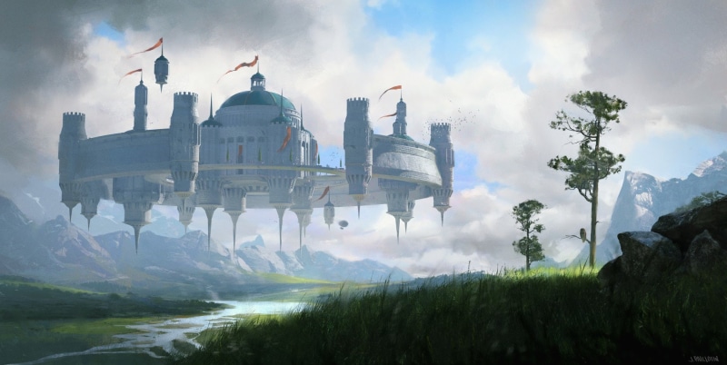 1080P, City, Dome, Landscape, Floating Island, Fantasy
