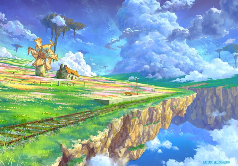 rural scene, landscape, tranquil scene, day, agriculture, train station, house, green color, reflection, beauty in nature, floating island, island, 1080P