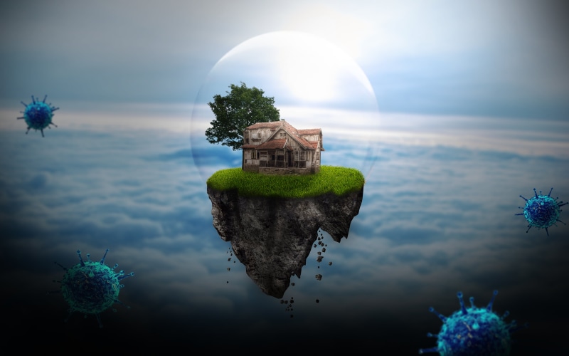 floating island, sky, 2K, corona virus