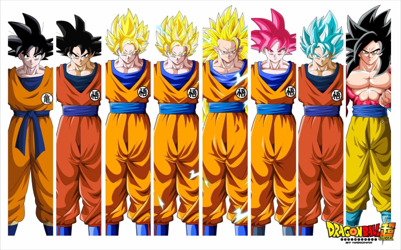 arrangement, standing, Dragon Ball, representation, costume, choice, 1080P, in a row, multi colored, yellow, day, celebration, large group of objects
