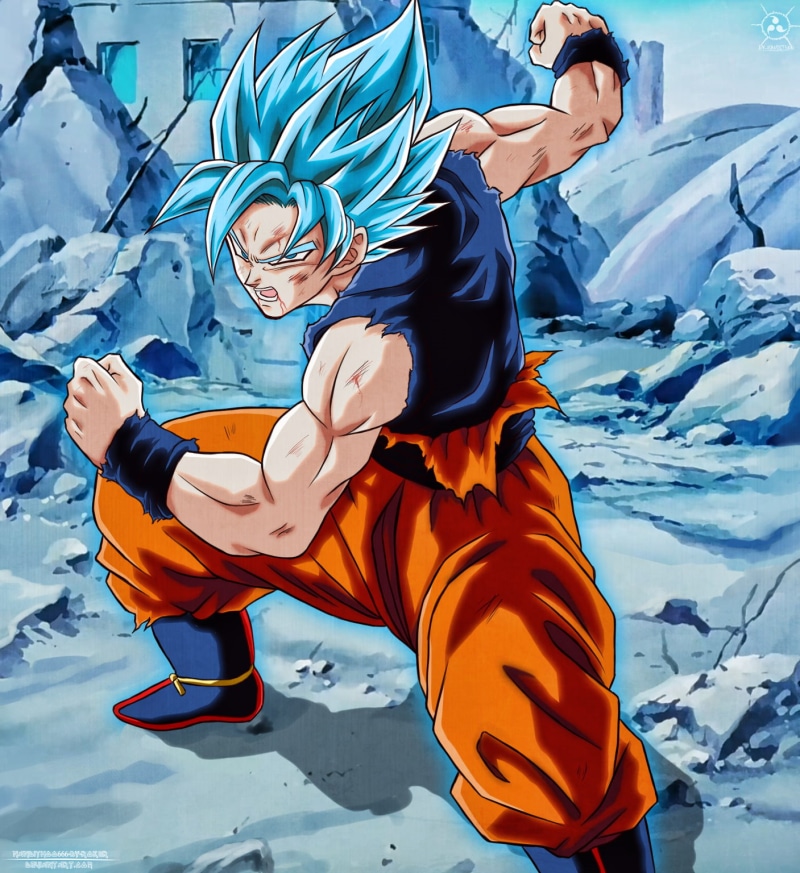 Dragon Ball Super, real people, leisure activity, nature, snow, females, arms raised, young adult, Son Goku, Super Saiyan, clothing, cold temperature, lifestyles