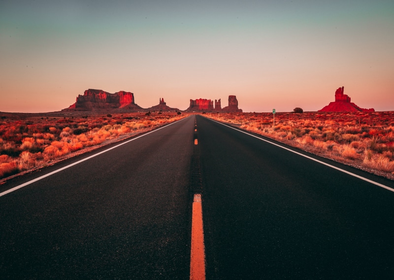 symbol, orange color, road marking, sky, 4K, sign, desert, marking, architecture, nature, scenics - nature, road, diminishing perspective, sunset, landscape